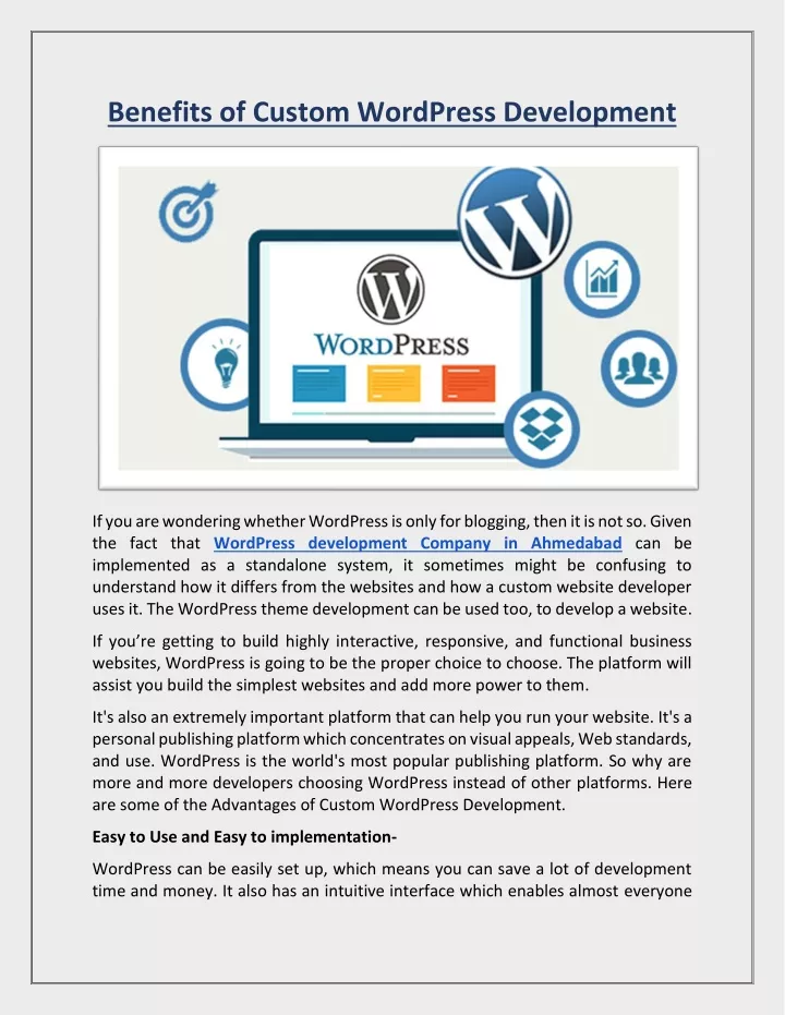 benefits of custom wordpress development