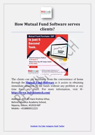 how mutual fund software serves clients