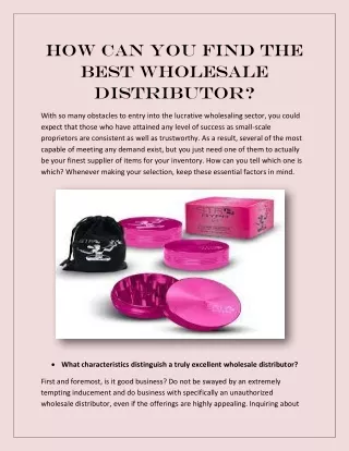 how can you find the best wholesale distributor