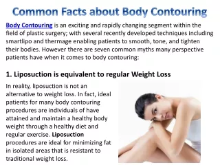 Common Facts about Body Contouring