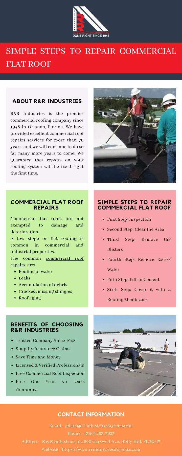 simple steps to repair commercial flat roof