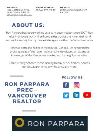 Ron Parpara PREC - Vancouver Realtor