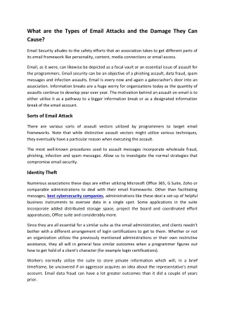 what are the types of email attacks