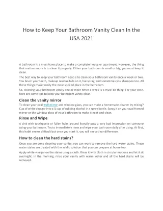 How to Keep Your Bathroom Vanity Clean In the USA 2021-converted
