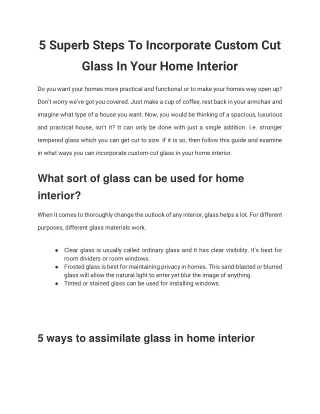 5 Superb Steps To Incorporate Custom Cut Glass In Your Home Interior-converted