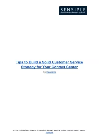 Tips to Build a Solid Customer Service Strategy for Your Contact Center