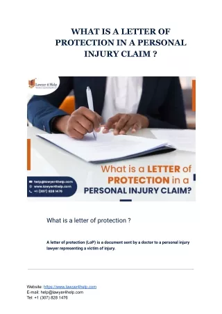 WHAT IS A LETTER OF PROTECTION IN A PERSONAL INJURY CLAIM