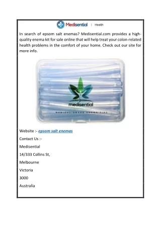 in search of epsom salt enemas medisential