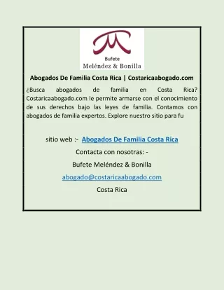 Abogados De Familia Costa Rica | Costaricaabogado.com