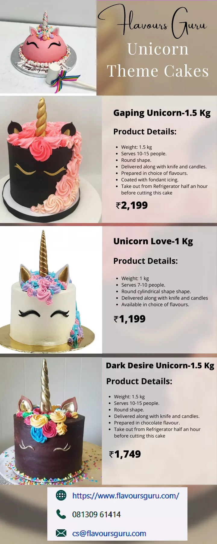 unicorn theme cakes