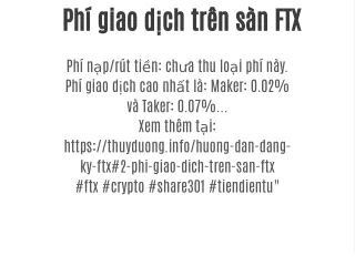 Phí giao dịch trên sàn FTX