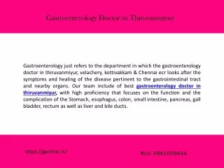 Gastroenterology doctor in thiruvanmiyur