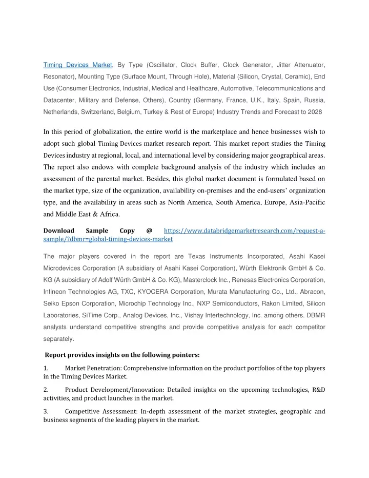 timing devices market by type oscillator clock