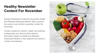 healthy newsletter content for november