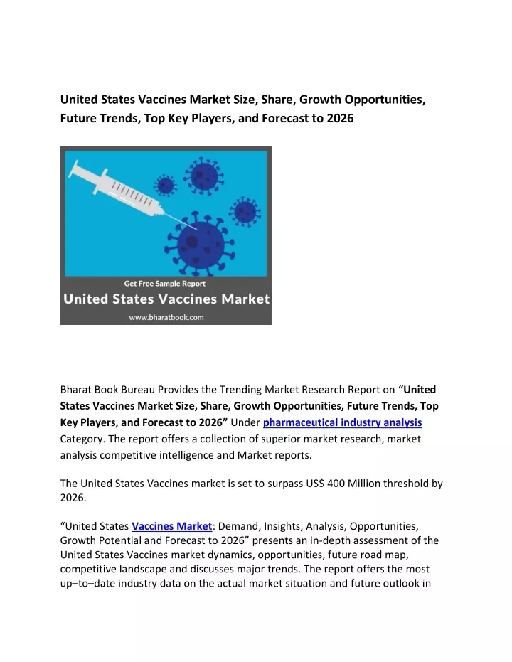 united states vaccines market size share growth