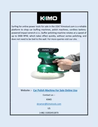 Car Polish Machine for Sale Online Usa | Kimotool.com