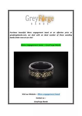 Mens engagement band  GreyForge Bands