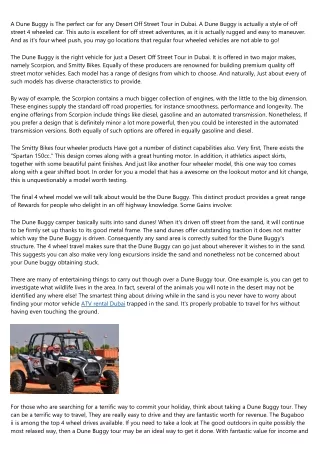 a dune buggy is the perfect car for any desert