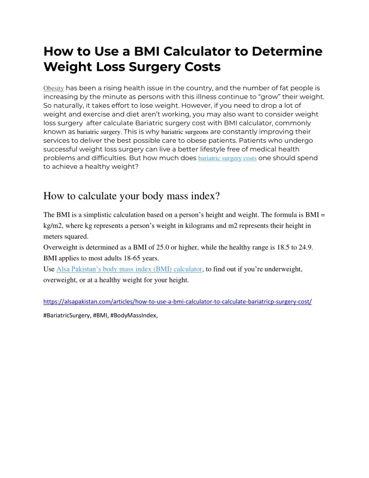 how to use a bmi calculator to determine weight