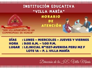 instituci n educativa villa mar a horario