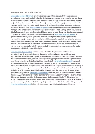 ameliyats z hemoroid tedavisi hizmetleri