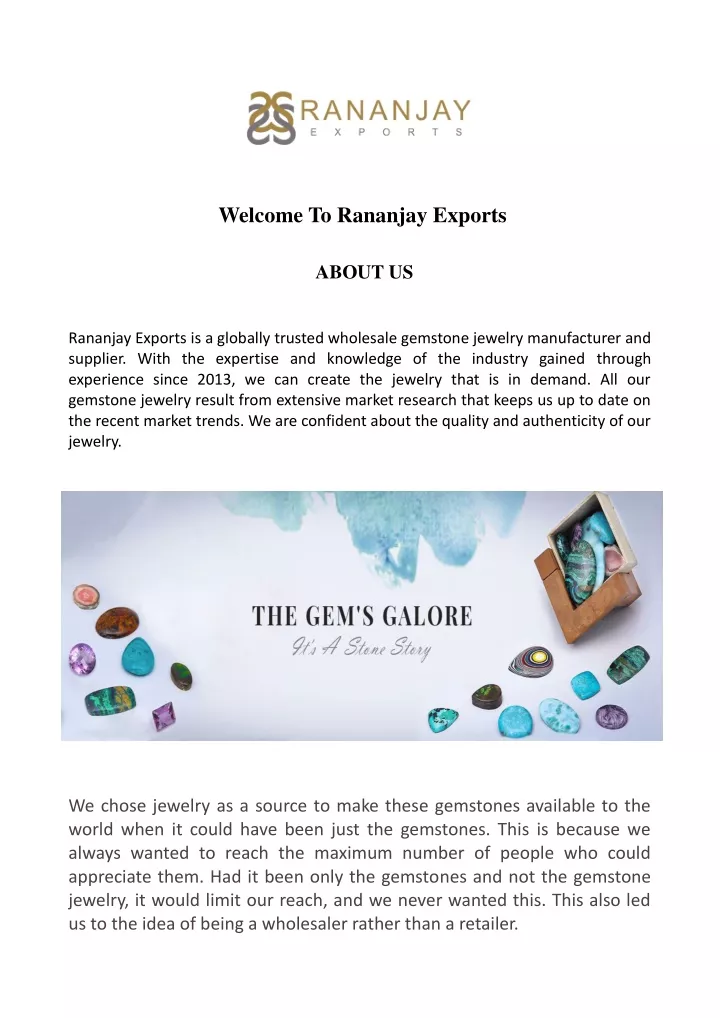 rananjay exports is a globally trusted wholesale