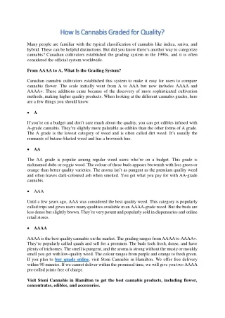 How Is Cannabis Graded for Quality?
