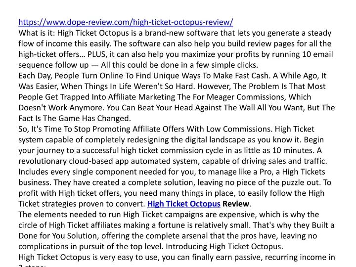 https www dope review com high ticket octopus