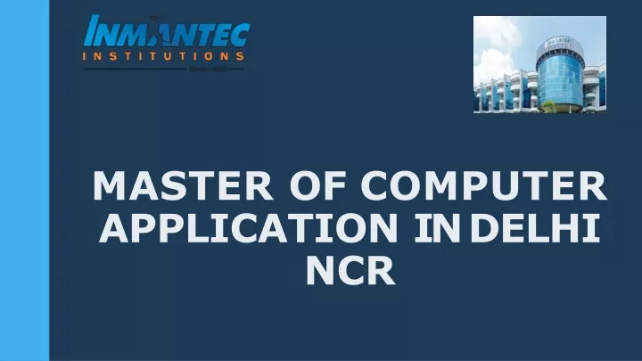 master of computer application in delhi ncr