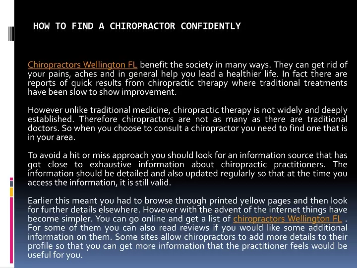 how to find a chiropractor confidently
