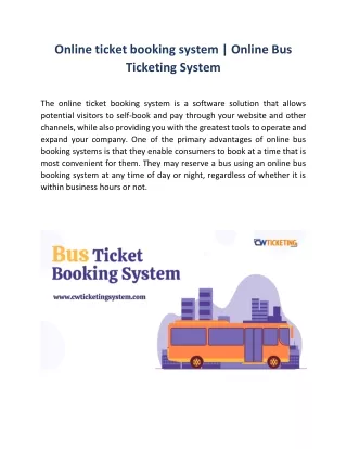 online ticket booking system online bus ticketing