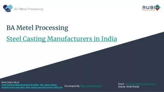 Steel-Casting-Manufacturers-in-India -BA Metal Processing