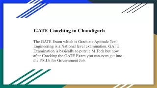 GATE Coaching in Chandigarh