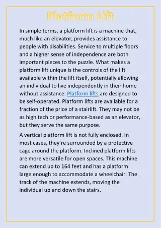 Platform Lift