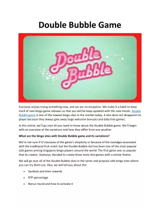 Double Bubble Game