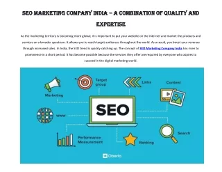 SEO Marketing Company India – A Combination of Quality and Expertise