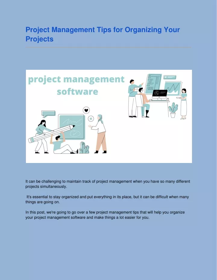 project management tips for organizing your