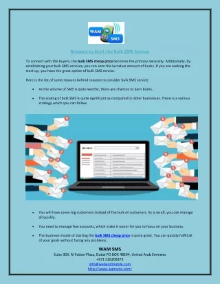 reasons to start the bulk sms service