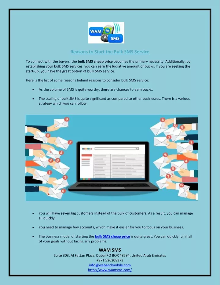 reasons to start the bulk sms service