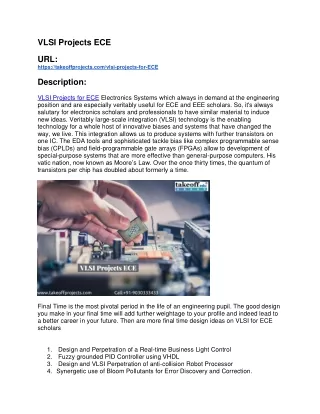 vlsi projects ece url https takeoffprojects