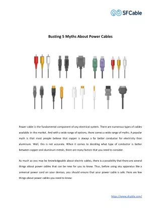 busting 5 myths about power cables