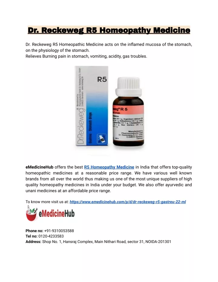 dr reckeweg r5 homeopathy medicine