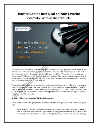 How to Get the Best Deal on Your Favorite Cosmetic Wholesale Products