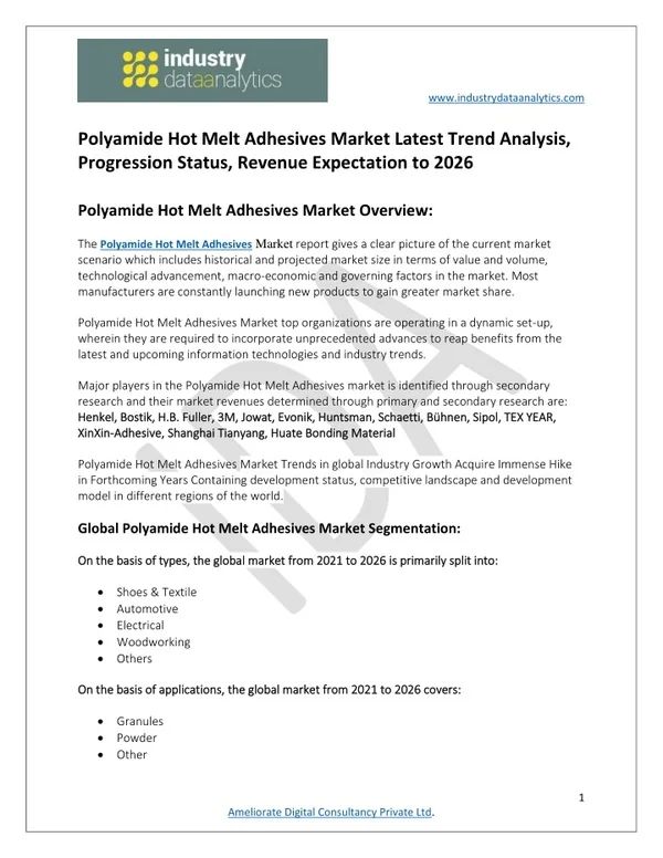 www industrydataanalytics com