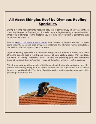 All About Shingles Roofing.
