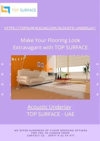 Acoustic Underlay | TOP SURFACE - UAE