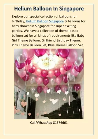 Helium Balloon In Singapore