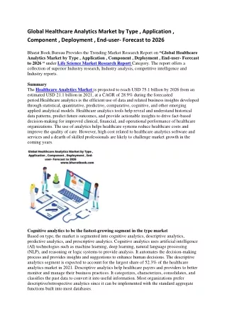 global healthcare analytics market by type