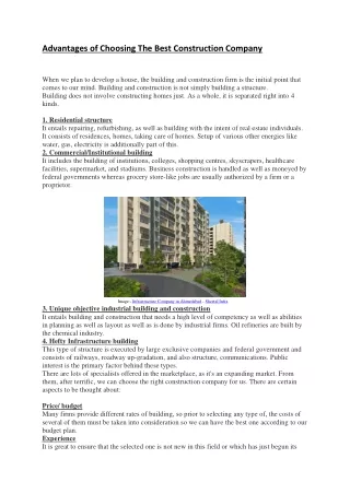 advantages of choosing the best construction