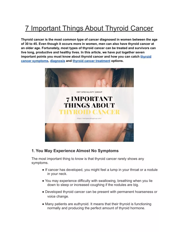 7 important things about thyroid cancer